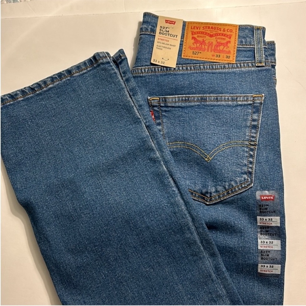 Levi’s 33 x 32 Jeans 527 Slim fit Bootcut Stretch in medium wash NWT - Picture 6 of 9